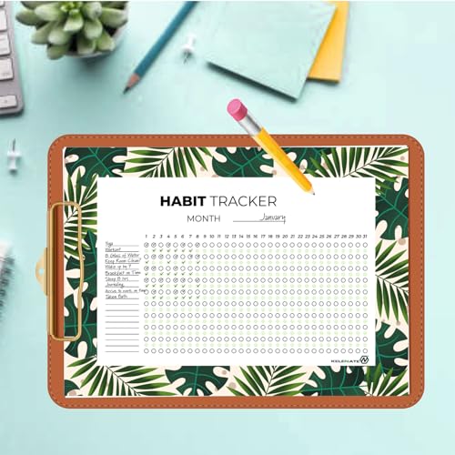 Habit Tracker Calendar - Inspirational Habit Journal - 12 Sheets Daily Habit Tracker Journal and Goal Board - Motivational Goal Journal - Great Tool For Productivity And Workout (Design-17) image 6