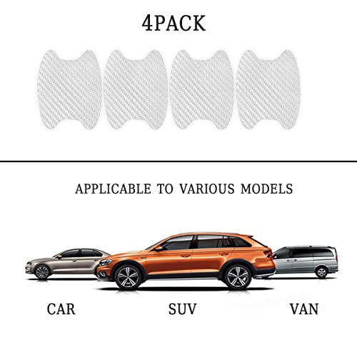 4PCS Car Door Handle Cup Stickers, Carbon Fiber Scratch Auto Door Protective Film, Non-Marking Car Door Bowl Protector,Handle Paint Cover Guard image 15