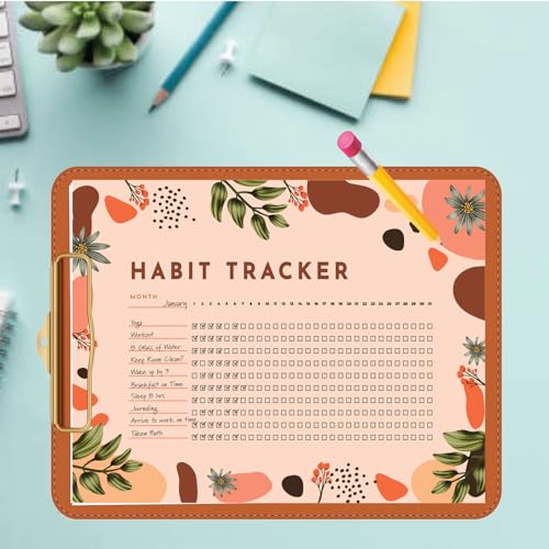 Habit Tracker Calendar - Inspirational Habit Journal - 12 Sheets Daily Habit Tracker Journal and Goal Board - Motivational Goal Journal - Great Tool For Productivity And Workout (Design-1) image 6