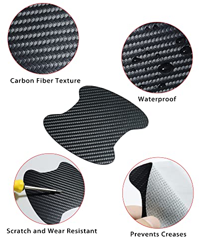 4PCS Car Door Handle Scratch Protectors, Carbon Fiber Paint Scratch Protector Sticker Auto Door Paint Guard Car Door Cup Scratch Protection Films image 12