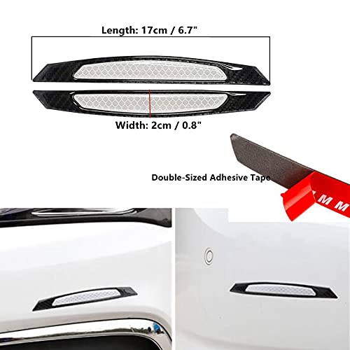 4Pcs Reflective Car Door Edge Guard Stickers Carbon Fiber Auto Car Door Edge Bump Protector Sticker image 11