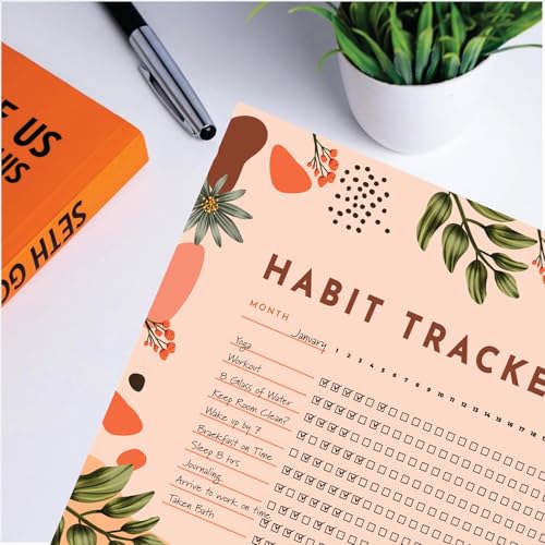 Habit Tracker Calendar - Inspirational Habit Journal - 12 Sheets Daily Habit Tracker Journal and Goal Board - Motivational Goal Journal - Great Tool For Productivity And Workout (Design-1) image 4