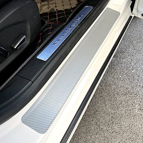 4Pcs 23.6Inch Car Door Sill Protector, Automotive Door Sill Scuff Plate Film Carbon Fiber Vinyl Wrap Stickers, Anti Scratch Entry Guard image 19