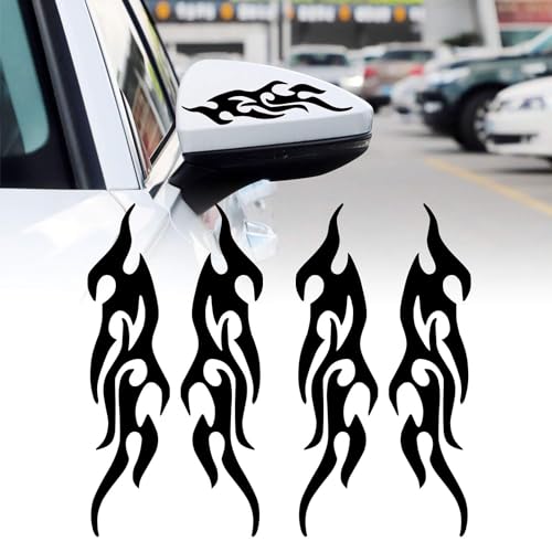 Flame Reflective Sticker for Car Flame Racing Sports Stripe Decal Vinyl Waterproof Decal Decoration for Car Body Vehicles 4 Pcs image 1