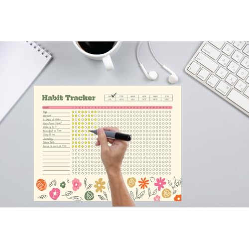 Habit Tracker Calendar - Inspirational Habit Journal - 12 Sheets Daily Habit Tracker Journal and Goal Board - Motivational Goal Journal - Great Tool For Productivity And Workout (Design-2) image 4