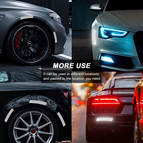 4 Pcs Car Reflective Trim Side Marker Stickers, Automotive Exterior Accessories Door Reflector Guard Wheel Well Arch, Side Bumper Fenders image 6