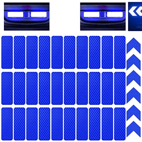 (36 Pcs Blue) Reflective Decals Reflective Stickers Safety Warning Sticker Tapes Waterproofs High Intensity Night Visibility Adhesive image 7