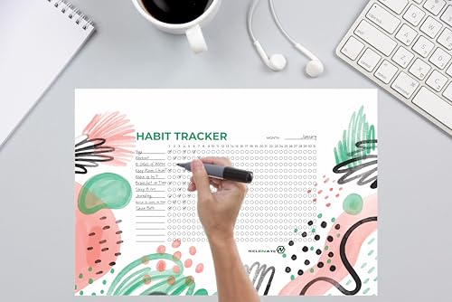 Habit Tracker Calendar - Inspirational Habit Journal - 12 Sheets Daily Habit Tracker Journal and Goal Board - Motivational Goal Journal - Great Tool For Productivity And Workout (Design-18) image 3