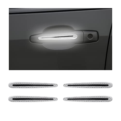 4PCS Car Door Handle Protector Reflective Stickers, 3D Car Door Handle Cup Scratches Protective Films, Night Visibility Safety Warning Decal image 16