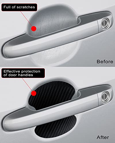 4PCS Car Door Handle Scratch Protectors, Carbon Fiber Paint Scratch Protector Sticker Auto Door Paint Guard Car Door Cup Scratch Protection Films image 8