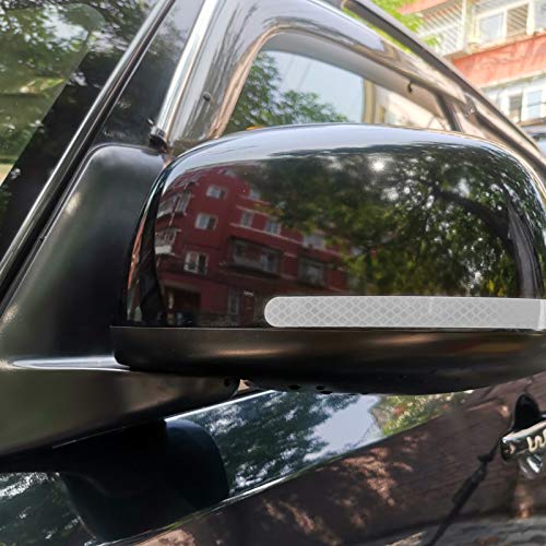 2pcs Rearview Mirror Sticker, Automotive Reflective Stickers Mirror Protection Car Rear View Mirror Stickers Night Light Warning Strip image 10