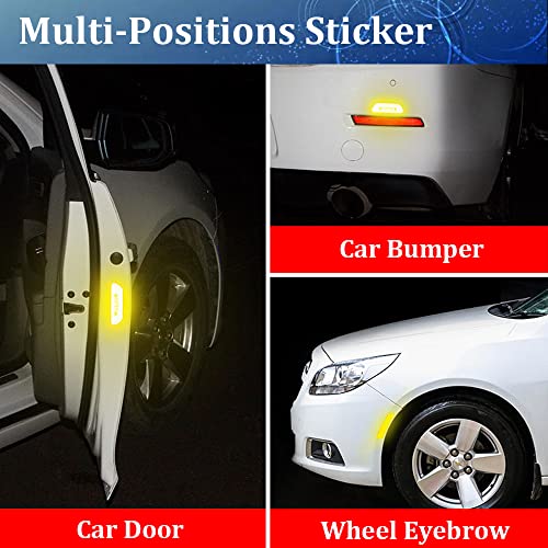 4 pcs Car Reflective Stickers Night Visibility Warning Reflective Door Open Sign Tape Universal Adhesive for Auto 9.5 x 2.5cm image 4