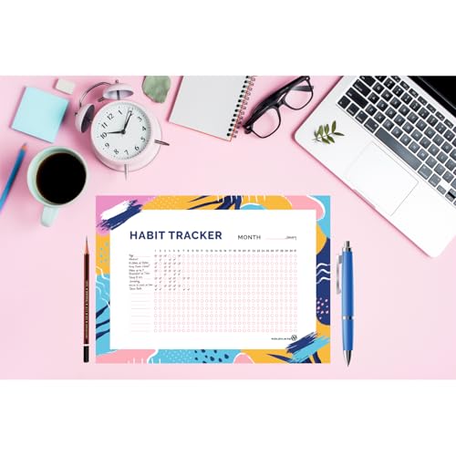 Habit Tracker Calendar - Inspirational Habit Journal - 12 Sheets Daily Habit Tracker Journal and Goal Board - Motivational Goal Journal - Great Tool For Productivity And Workout (Design-16) image 3