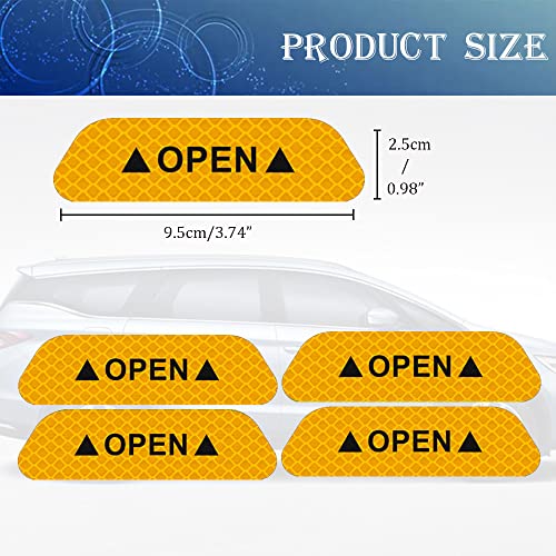 4 pcs Car Reflective Stickers Night Visibility Warning Reflective Door Open Sign Tape Universal Adhesive for Auto 9.5 x 2.5cm image 15