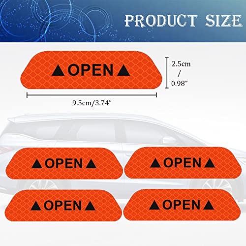 4 pcs Car Reflective Stickers Night Visibility Warning Reflective Door Open Sign Tape Universal Adhesive for Auto 9.5 x 2.5cm image 2
