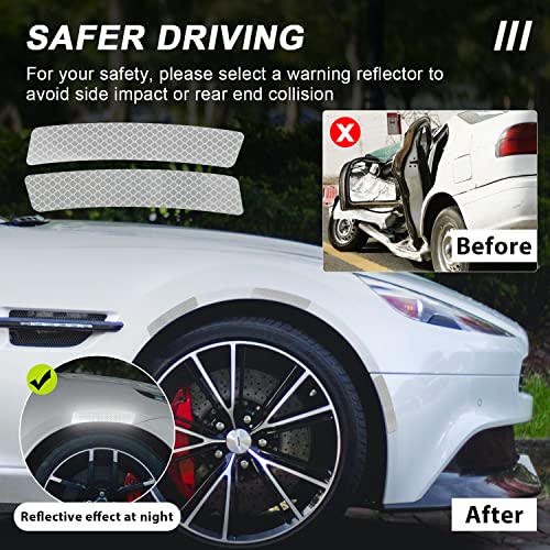 4 Pcs Car Reflective Trim Side Marker Stickers, Automotive Exterior Accessories Door Reflector Guard Wheel Well Arch, Side Bumper Fenders image 3