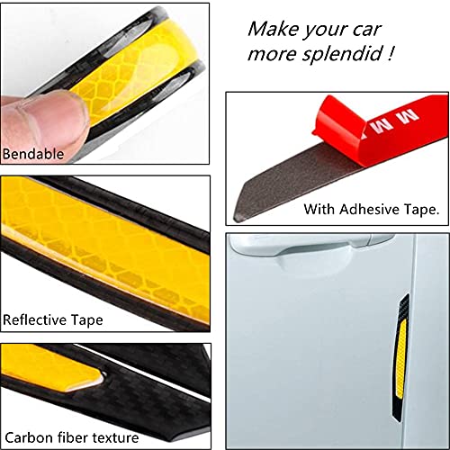 4Pcs Reflective Car Door Edge Guard Stickers Carbon Fiber Auto Car Door Edge Bump Protector Sticker image 20