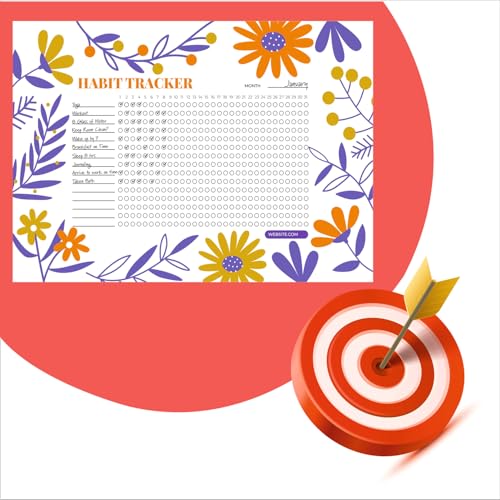 Habit Tracker Calendar - Inspirational Habit Journal - 12 Sheets Daily Habit Tracker Journal and Goal Board - Motivational Goal Journal - Great Tool For Productivity And Workout (Design-12) image 4