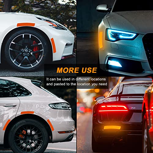 4 Pcs Car Reflective Trim Side Marker Stickers, Automotive Exterior Accessories Door Reflector Guard Wheel Well Arch, Side Bumper Fenders image 19