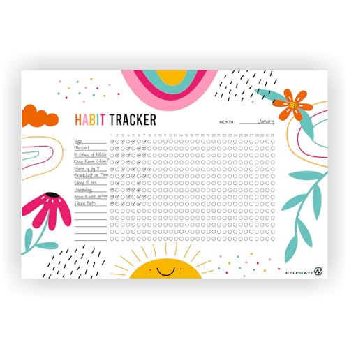 Habit Tracker Calendar - Inspirational Habit Journal - 12 Sheets Daily Habit Tracker Journal and Goal Board - Motivational Goal Journal - Great Tool For Productivity And Workout (Design-15) image 1
