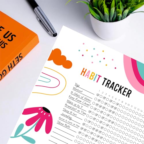 Habit Tracker Calendar - Inspirational Habit Journal - 12 Sheets Daily Habit Tracker Journal and Goal Board - Motivational Goal Journal - Great Tool For Productivity And Workout (Design-15) image 4