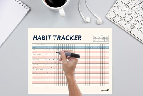Habit Tracker Calendar - Inspirational Habit Journal - 12 Sheets Daily Habit Tracker Journal and Goal Board - Motivational Goal Journal - Great Tool For Productivity And Workout (Design-20) image 2