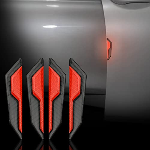 4PCS Carbon Fiber Car Door Stickers Decal Protection Car Side Sticker image 1