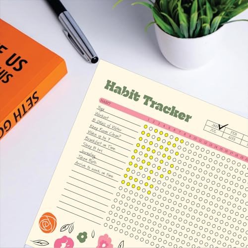 Habit Tracker Calendar - Inspirational Habit Journal - 12 Sheets Daily Habit Tracker Journal and Goal Board - Motivational Goal Journal - Great Tool For Productivity And Workout (Design-2) image 6