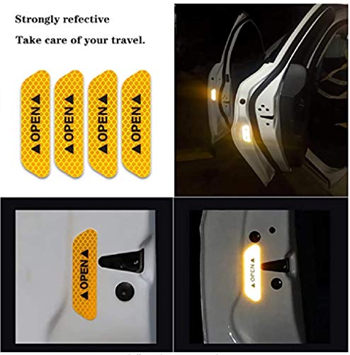 4 pcs Car Reflective Stickers Night Visibility Warning Reflective Door Open Sign Tape Universal Adhesive for Auto 9.5 x 2.5cm image 17