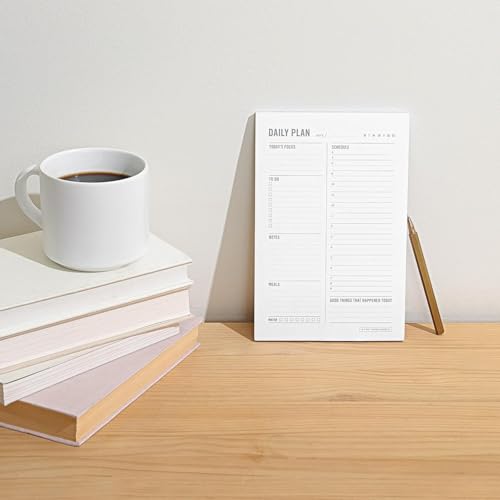 Daily Planner Notepad with Hourly Schedule - ADHD Planner, Time Block Planning Pad, Desktop To Do List, College Supplies, Single Side - 5.75 x 9” - 50 Undated Sheets 50 Tear off Sheets image 6