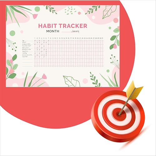 Habit Tracker Calendar - Inspirational Habit Journal - 12 Sheets Daily Habit Tracker Journal and Goal Board - Motivational Goal Journal - Great Tool For Productivity And Workout (Design-29) image 6