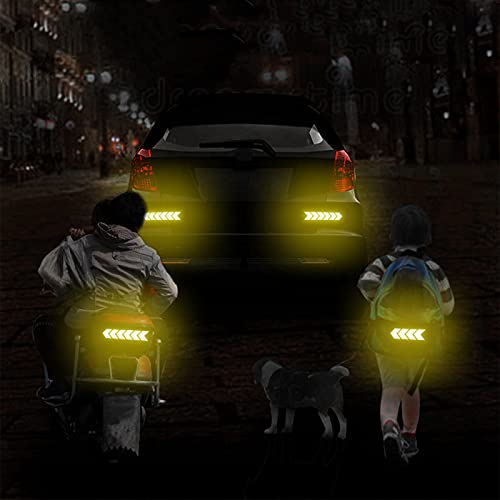 12 pcs Reflective Safety Warning Stripe Stickers Arrow Decals Car Trunk Rear Bumper Guard Body Stickers image 11