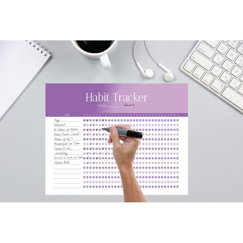 Habit Tracker Calendar - Inspirational Habit Journal - 12 Sheets Daily Habit Tracker Journal and Goal Board - Motivational Goal Journal - Great Tool For Productivity And Workout (Design-9) image 6