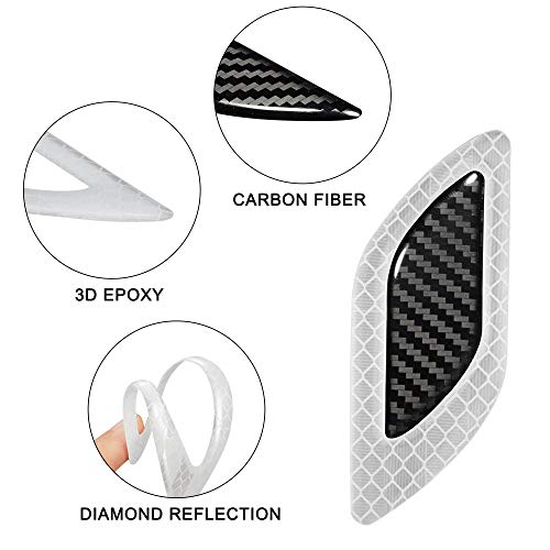 6Pcs 3D Strong Reflective Stripe Sticker for Car Fender Hood Bumper High-Intensity Night Visibility Reflective Decal Safety Warning Diamond Grade Carbon Fiber Universal for Car SUV image 6