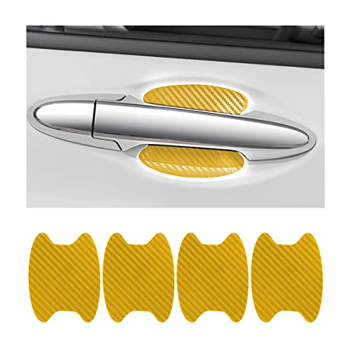 4PCS Car Door Handle Cup Stickers, Carbon Fiber Scratch Auto Door Protective Film, Non-Marking Car Door Bowl Protector,Handle Paint Cover Guard image 1