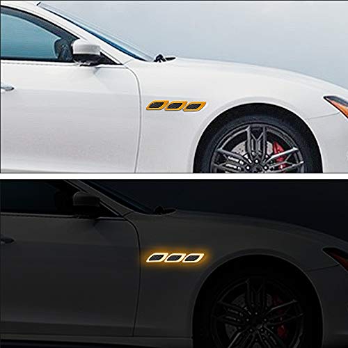 6Pcs 3D Strong Reflective Stripe Sticker for Car Fender Hood Bumper High-Intensity Night Visibility Reflective Decal Safety Warning Diamond Grade Carbon Fiber Universal for Car SUV image 16