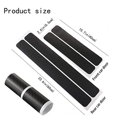 4pcs Carbon Fibre Sticker Car Door Sill Scuff Guard, Welcome Pedal Protect, Anti-Kick Scratch CAR Foot Steps image 2