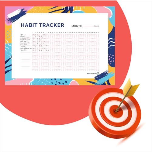 Habit Tracker Calendar - Inspirational Habit Journal - 12 Sheets Daily Habit Tracker Journal and Goal Board - Motivational Goal Journal - Great Tool For Productivity And Workout (Design-16) image 5