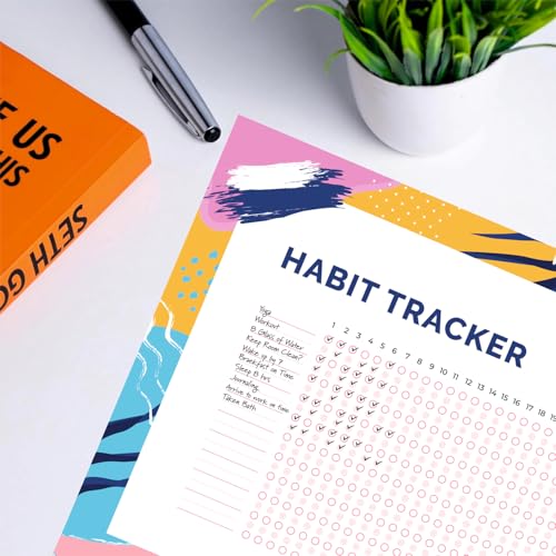 Habit Tracker Calendar - Inspirational Habit Journal - 12 Sheets Daily Habit Tracker Journal and Goal Board - Motivational Goal Journal - Great Tool For Productivity And Workout (Design-16) image 4
