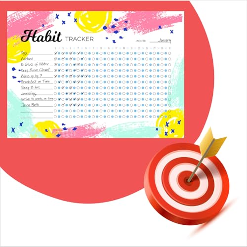 Habit Tracker Calendar - Inspirational Habit Journal - 12 Sheets Daily Habit Tracker Journal and Goal Board - Motivational Goal Journal - Great Tool For Productivity And Workout (Design-11) image 4