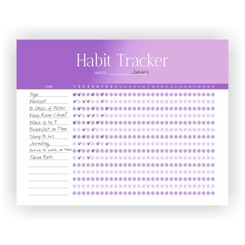 Habit Tracker Calendar - Inspirational Habit Journal - 12 Sheets Daily Habit Tracker Journal and Goal Board - Motivational Goal Journal - Great Tool For Productivity And Workout (Design-9) image 1