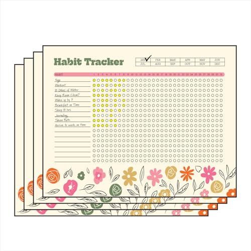 Habit Tracker Calendar - Inspirational Habit Journal - 12 Sheets Daily Habit Tracker Journal and Goal Board - Motivational Goal Journal - Great Tool For Productivity And Workout (Design-2) image 3