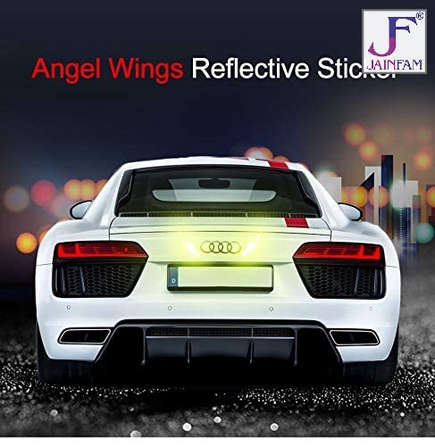 Safety Warning Reflective Car Sticker Angel Wings Reflective Warning Sign Funny Bike Decal Sticker Motorbike Reflective Sticker image 2