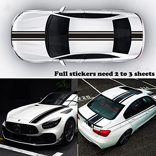 49"x 8.7" Car Hood Stripe Sticker Auto Racing Stripes Body Side Decal Hood Stripe Decal Vinyl Stripe Sticker Decoration image 12