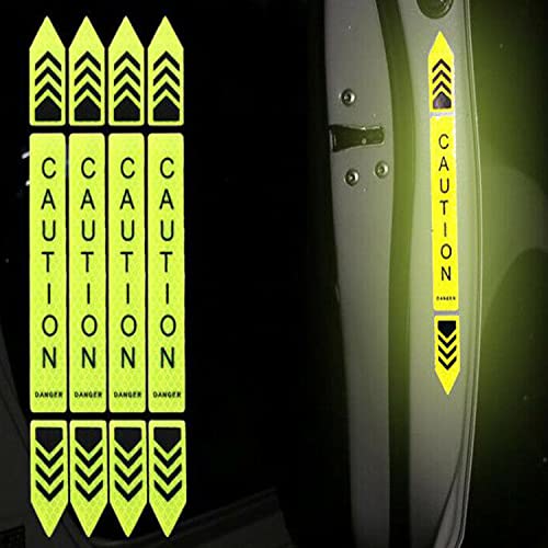 4 Pcs Car-Styling Caution Tap Car Door Stickers Warning Mark Reflective Tape Sign Safety Reflective Strip Light Auto Accessories image 11