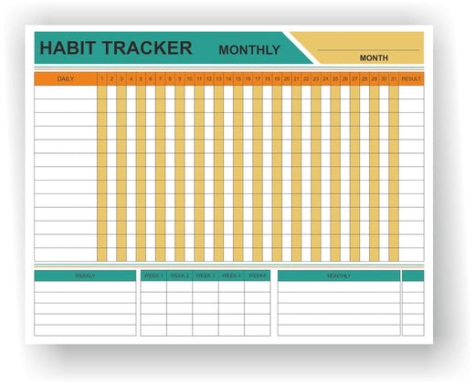 Habit Tracker Calendar - Inspirational Habit Journal - 12 Sheets Daily Habit Tracker Journal and Goal Board - Motivational Goal Journal - Great Tool For Productivity And Workout
