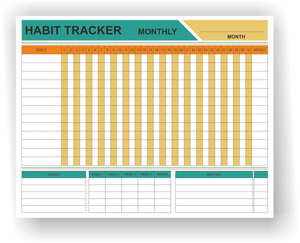 Habit Tracker Calendar - Inspirational Habit Journal - 12 Sheets Daily Habit Tracker Journal and Goal Board - Motivational Goal Journal - Great Tool For Productivity And Workout image 1