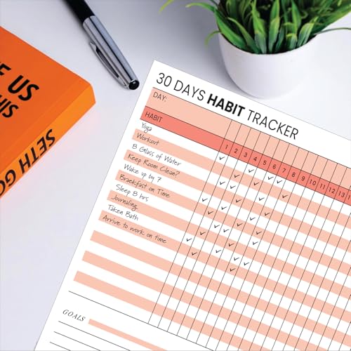 Habit Tracker Calendar - Inspirational Habit Journal - 12 Sheets Daily Habit Tracker Journal and Goal Board - Motivational Goal Journal - Great Tool For Productivity And Workout (Design-5) image 5