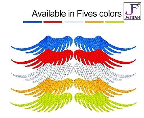 Safety Warning Reflective Car Sticker Angel Wings Reflective Warning Sign Funny Bike Decal Sticker Motorbike Reflective Sticker image 7