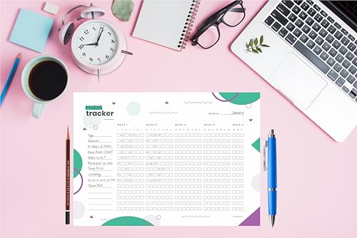 Habit Tracker Calendar - Inspirational Habit Journal - 12 Sheets Daily Habit Tracker Journal and Goal Board - Motivational Goal Journal - Great Tool For Productivity And Workout (Design-27) image 4